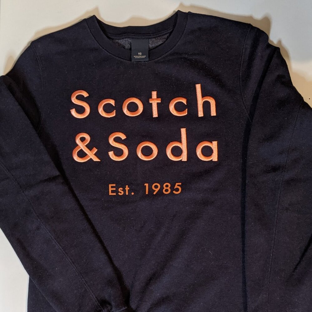 Scotch and Soda Embroidered Pullover Sweater, Men's Size S, Navy